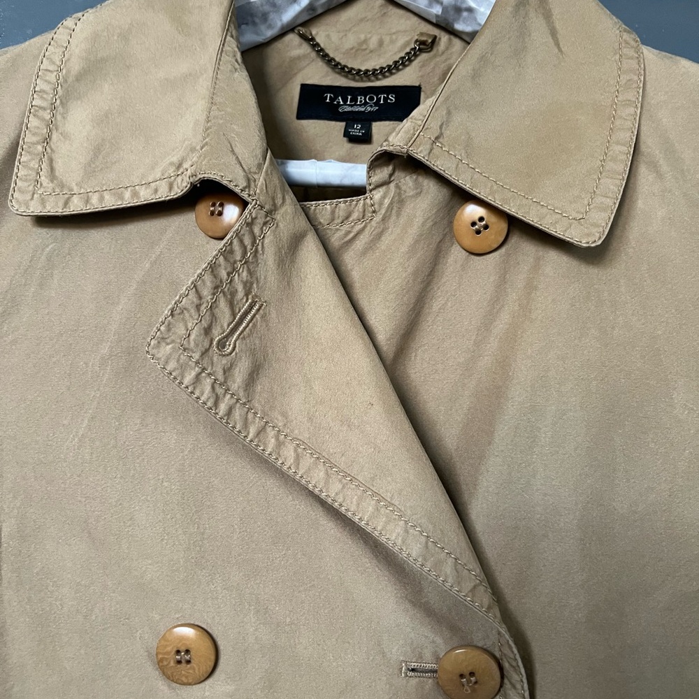 Talbots Classic Tan Trench Coat - Picture 3 of 16